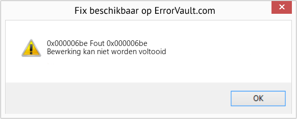 Fix Fout 0x000006be (Fout 0x000006be)