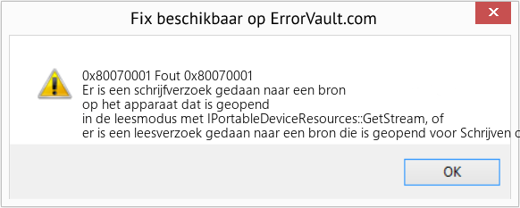 Fix Fout 0x80070001 (Fout 0x80070001)