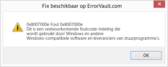Fix Fout 0x8007000e (Fout 0x8007000e)