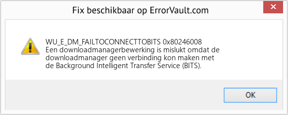 Fix 0x80246008 (Fout WU_E_DM_FAILTOCONNECTTOBITS)