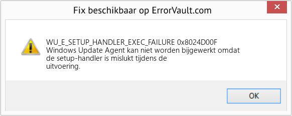 Fix 0x8024D00F (Fout WU_E_SETUP_HANDLER_EXEC_FAILURE)