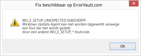 Fix 0x8024DFFF (Fout WU_E_SETUP_UNEXPECTED)
