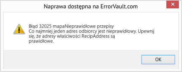 Fix mapaNieprawidłowe przepisy (Error Błąd 32025)
