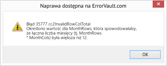Fix cc2InvalidRowColTotal (Error Błąd 35777)