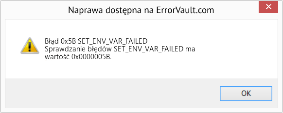 Napraw SET_ENV_VAR_FAILED (Error Błąd 0x5B)