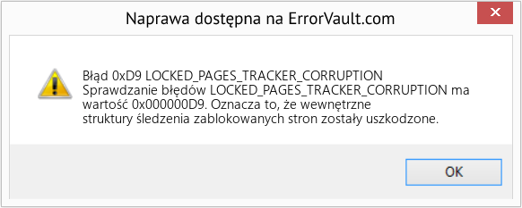 Napraw LOCKED_PAGES_TRACKER_CORRUPTION (Error Błąd 0xD9)
