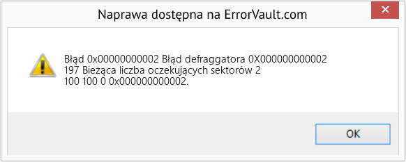Fix Błąd defraggatora 0X000000000002 (Error Błąd 0x00000000002)