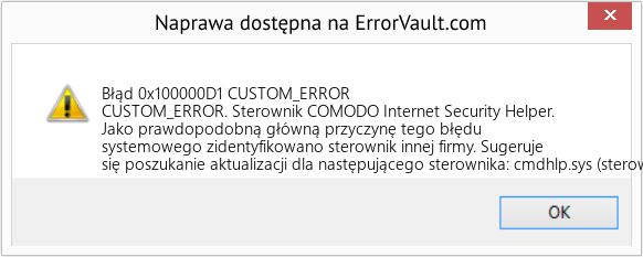 Pobierz Błąd <?php echo $number; ?> (CUSTOM_ERROR) Narzędzie naprawcze Fix CUSTOM_ERROR (Error Błąd 0x100000D1)