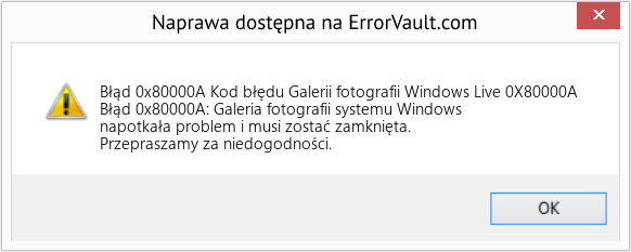 Fix Kod błędu Galerii fotografii Windows Live 0X80000A (Error Błąd 0x80000A)
