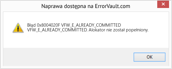 Fix VFW_E_ALREADY_COMMITTED (Error Błąd 0x8004020F)