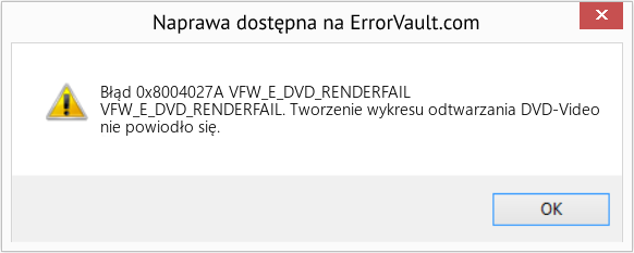 Fix VFW_E_DVD_RENDERFAIL (Error Błąd 0x8004027A)