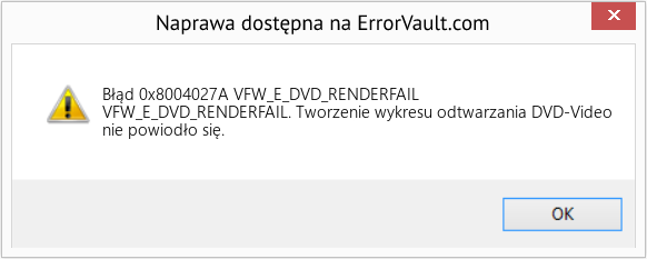 Pobierz Błąd <?php echo $number; ?> (VFW_E_DVD_RENDERFAIL) Narzędzie naprawcze Fix VFW_E_DVD_RENDERFAIL (Error Błąd 0x8004027A)