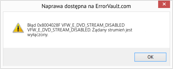 Fix VFW_E_DVD_STREAM_DISABLED (Error Błąd 0x8004028F)