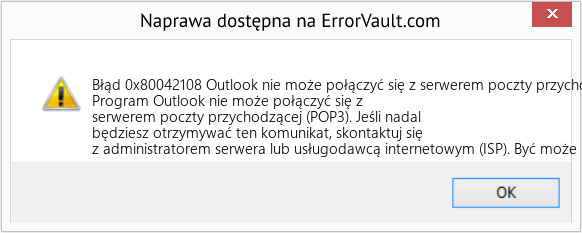 Fix Outlook nie może połączyć się z serwerem poczty przychodzącej (POP3) (Error Błąd 0x80042108)