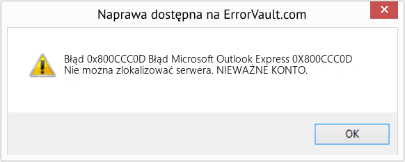 Fix Błąd Microsoft Outlook Express 0X800CCC0D (Error Błąd 0x800CCC0D)