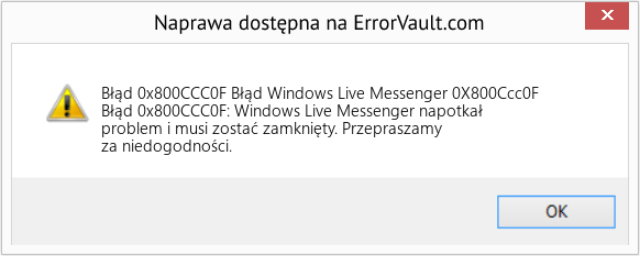 Fix Błąd Windows Live Messenger 0X800Ccc0F (Error Błąd 0x800CCC0F)
