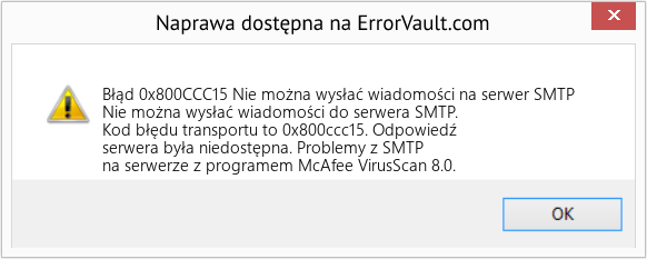 Fix Nie można wysłać wiadomości na serwer SMTP (Error Błąd 0x800CCC15)