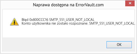 Fix SMTP_551_USER_NOT_LOCAL (Error Błąd 0x800CCC16)