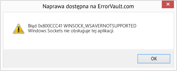 Fix WINSOCK_WSAVERNOTSUPPORTED (Error Błąd 0x800CCC41)