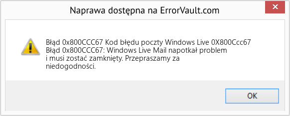 Pobierz Błąd <?php echo $number; ?> (Kod błędu poczty Windows Live 0X800Ccc67) Narzędzie naprawcze Fix Kod błędu poczty Windows Live 0X800Ccc67 (Error Błąd 0x800CCC67)