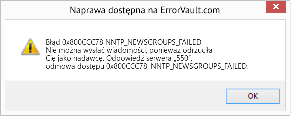 Fix NNTP_NEWSGROUPS_FAILED (Error Błąd 0x800CCC78)