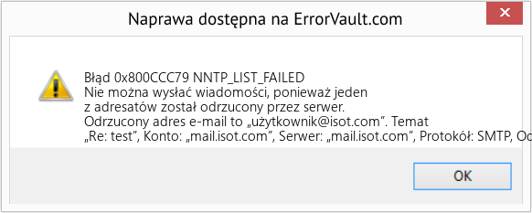 Fix NNTP_LIST_FAILED (Error Błąd 0x800CCC79)