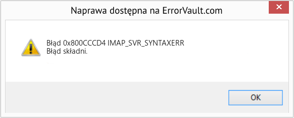 Fix IMAP_SVR_SYNTAXERR (Error Błąd 0x800CCCD4)