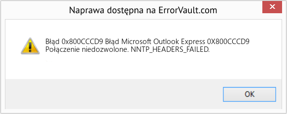 Fix Błąd Microsoft Outlook Express 0X800CCCD9 (Error Błąd 0x800CCCD9)