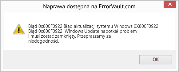 Fix Błąd aktualizacji systemu Windows 0X800F0922 (Error Błąd 0x800F0922)