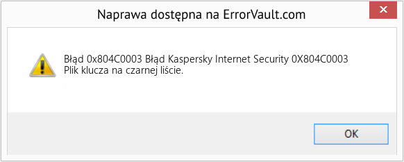 Fix Błąd Kaspersky Internet Security 0X804C0003 (Error Błąd 0x804C0003)
