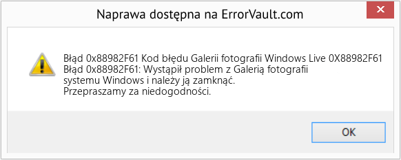 Fix Kod błędu Galerii fotografii Windows Live 0X88982F61 (Error Błąd 0x88982F61)