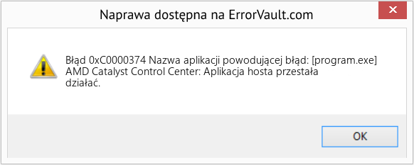 Fix Nazwa aplikacji powodującej błąd: [program.exe] (Error Błąd 0xC0000374)