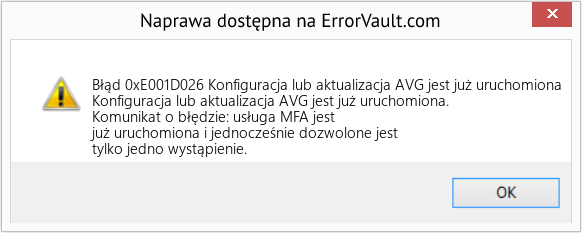 Fix Konfiguracja lub aktualizacja AVG jest już uruchomiona (Error Błąd 0xE001D026)