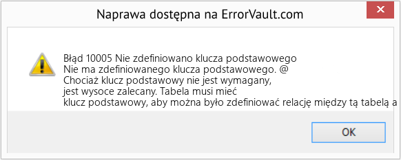 Fix Nie zdefiniowano klucza podstawowego (Error Błąd 10005)
