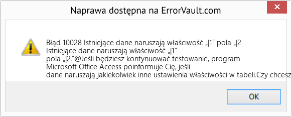 Fix Istniejące dane naruszają właściwość „|1” pola „|2 (Error Błąd 10028)