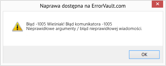 Pobierz Błąd <?php echo $number; ?> (Wieśniak! Błąd komunikatora -1005) Narzędzie naprawcze Fix Wieśniak! Błąd komunikatora -1005 (Error Błąd -1005)