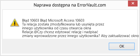 Fix Błąd Microsoft Access 10603 (Error Błąd 10603)