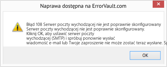 Fix Serwer poczty wychodzącej nie jest poprawnie skonfigurowany (Error Błąd 108)