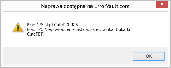 Pobierz Błąd <?php echo $number; ?> (Błąd CutePDF 126) Narzędzie naprawcze Fix Błąd CutePDF 126 (Error Błąd 126)
