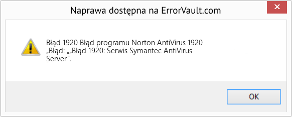Fix Błąd programu Norton AntiVirus 1920 (Error Błąd 1920)