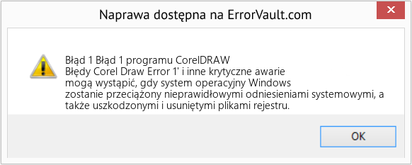 Fix Błąd 1 programu CorelDRAW (Error Błąd 1)
