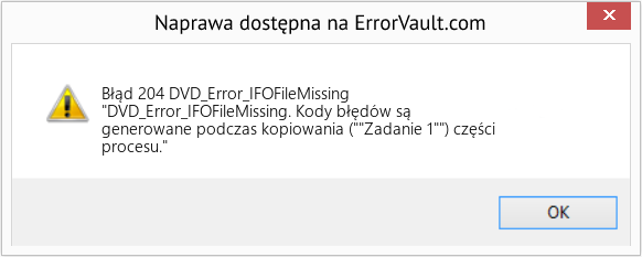 Fix DVD_Error_IFOFileMissing (Error Błąd 204)