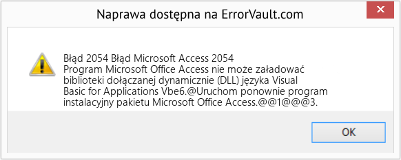 Fix Błąd Microsoft Access 2054 (Error Błąd 2054)