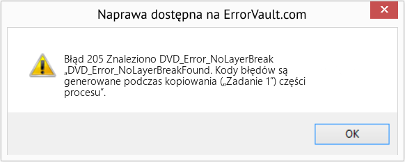 Fix Znaleziono DVD_Error_NoLayerBreak (Error Błąd 205)