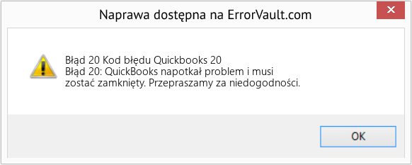 Fix Kod błędu Quickbooks 20 (Error Błąd 20)