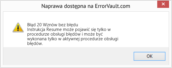Fix Wznów bez błędu (Error Błąd 20)