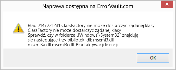 Pobierz Błąd <?php echo $number; ?> (ClassFactory nie może dostarczyć żądanej klasy) Narzędzie naprawcze Fix ClassFactory nie może dostarczyć żądanej klasy (Error Błąd 2147221231)