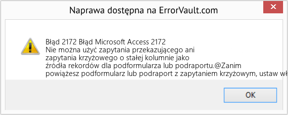 Fix Błąd Microsoft Access 2172 (Error Błąd 2172)