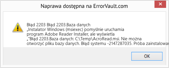 Fix Błąd 2203.Baza danych (Error Błąd 2203)