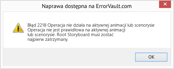 Fix Operacja nie działa na aktywnej animacji lub scenorysie (Error Błąd 2218)